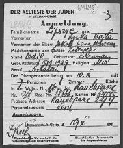 Karta meldunkowa Rywki Lipszyc