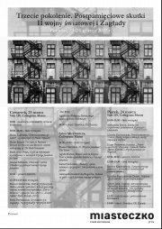 "Trzecie pokolenie. Postpamięciowe skutki II wojny światowej i Zagłady"